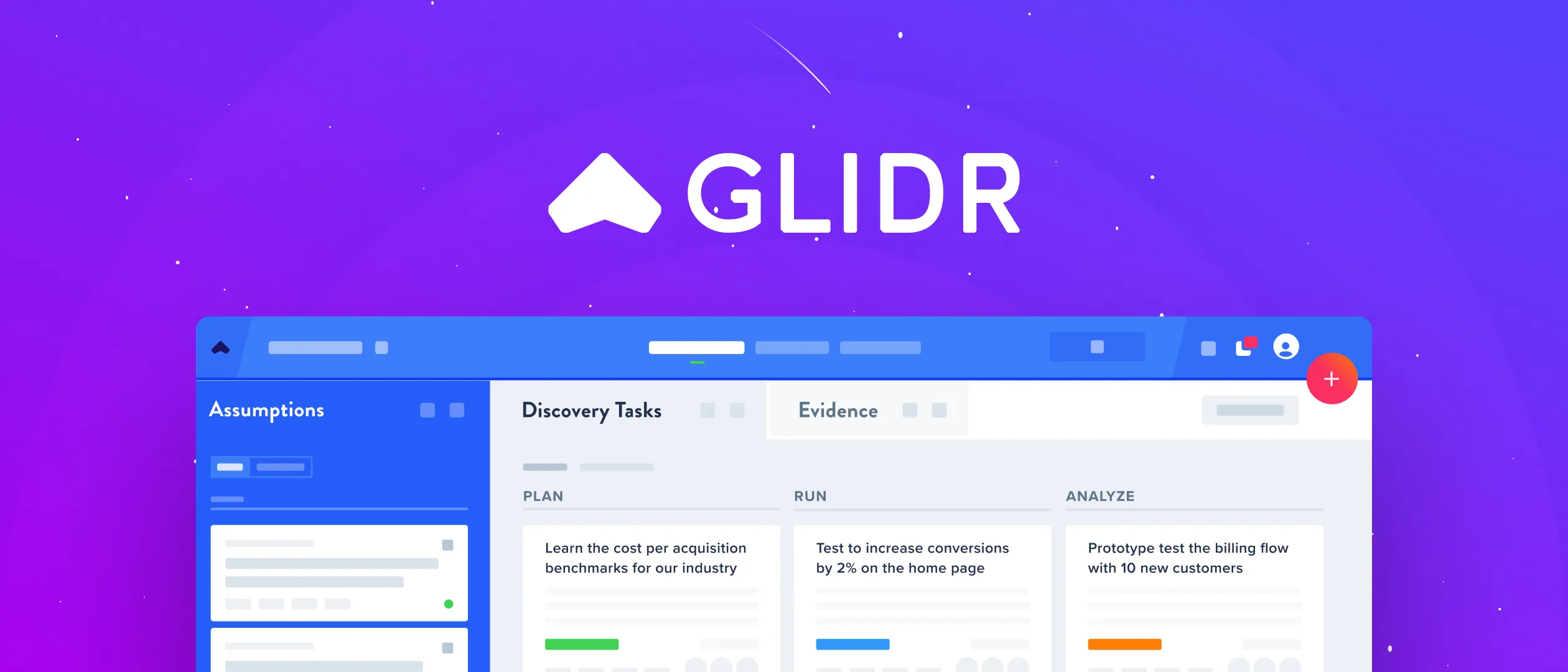 The GLIDR logo above the GLIDR app’s discovery board