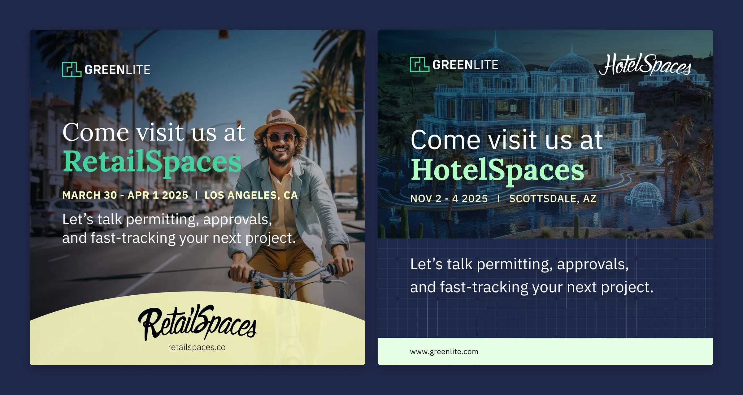 Two conference posts: Come visit us at RetailSpaces in Los Angeles, and at HotelSpaces in Scottsdale