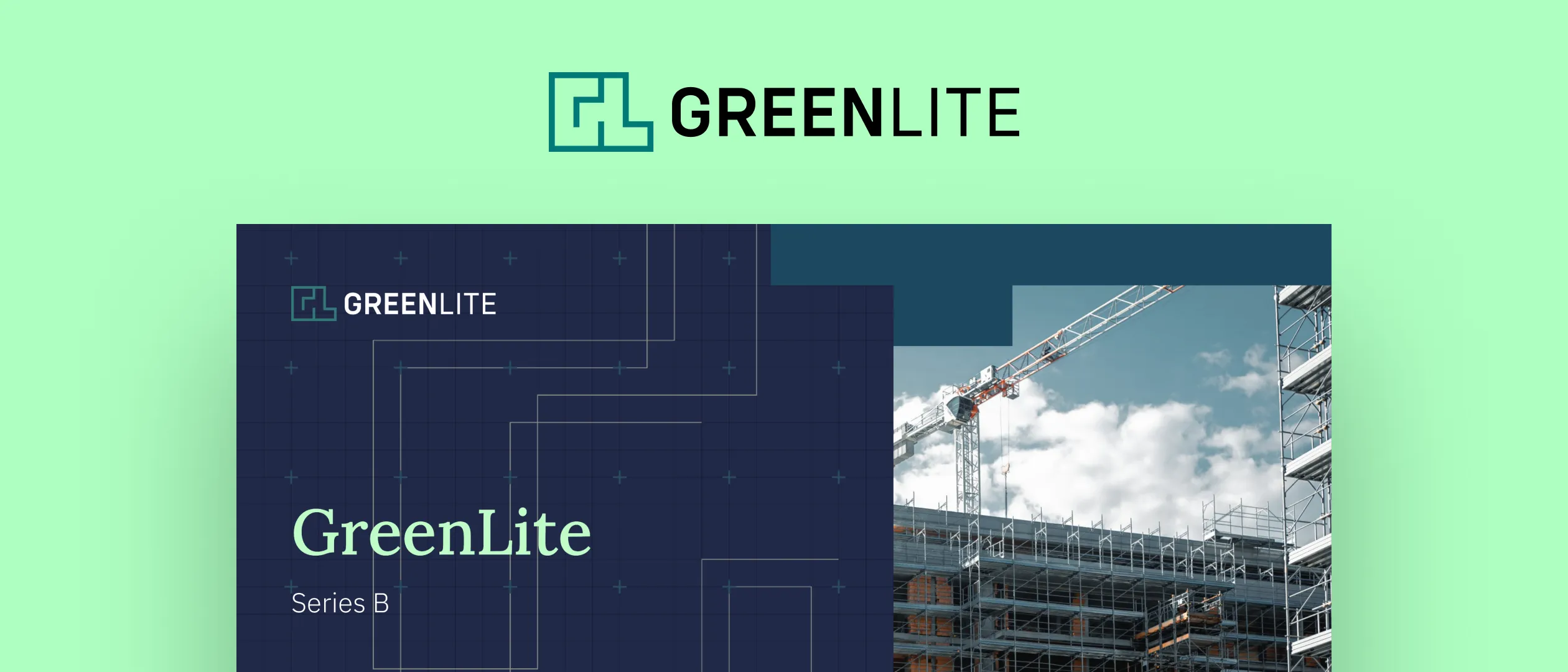 The GreenLite logo above the cover of GreenLite’s Series B deck