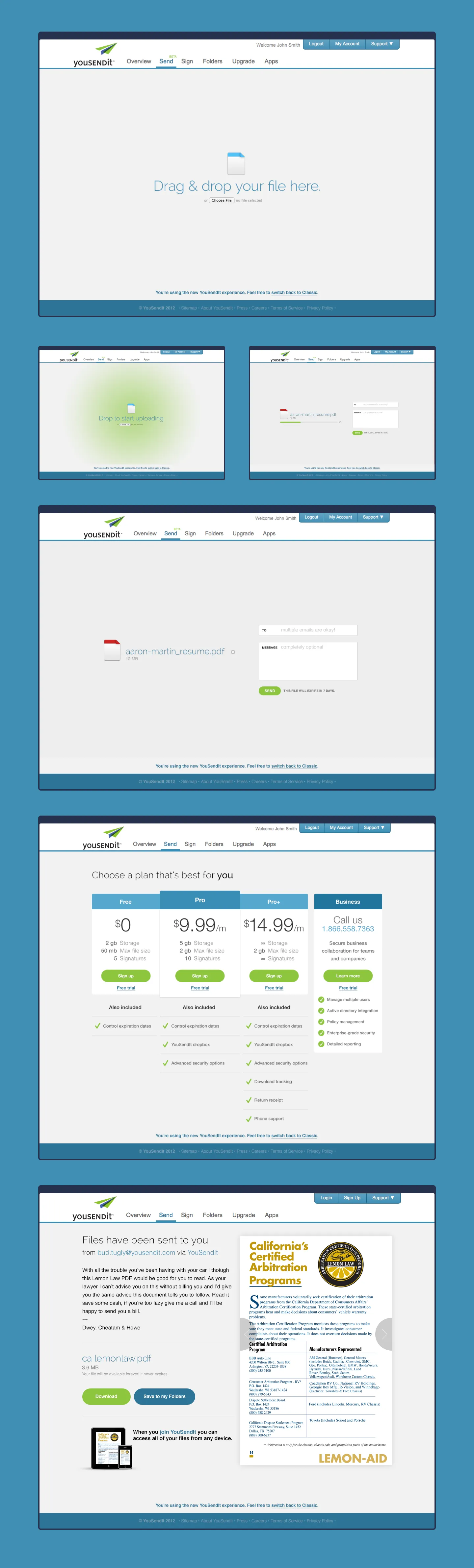 Hightail user journey, end to end