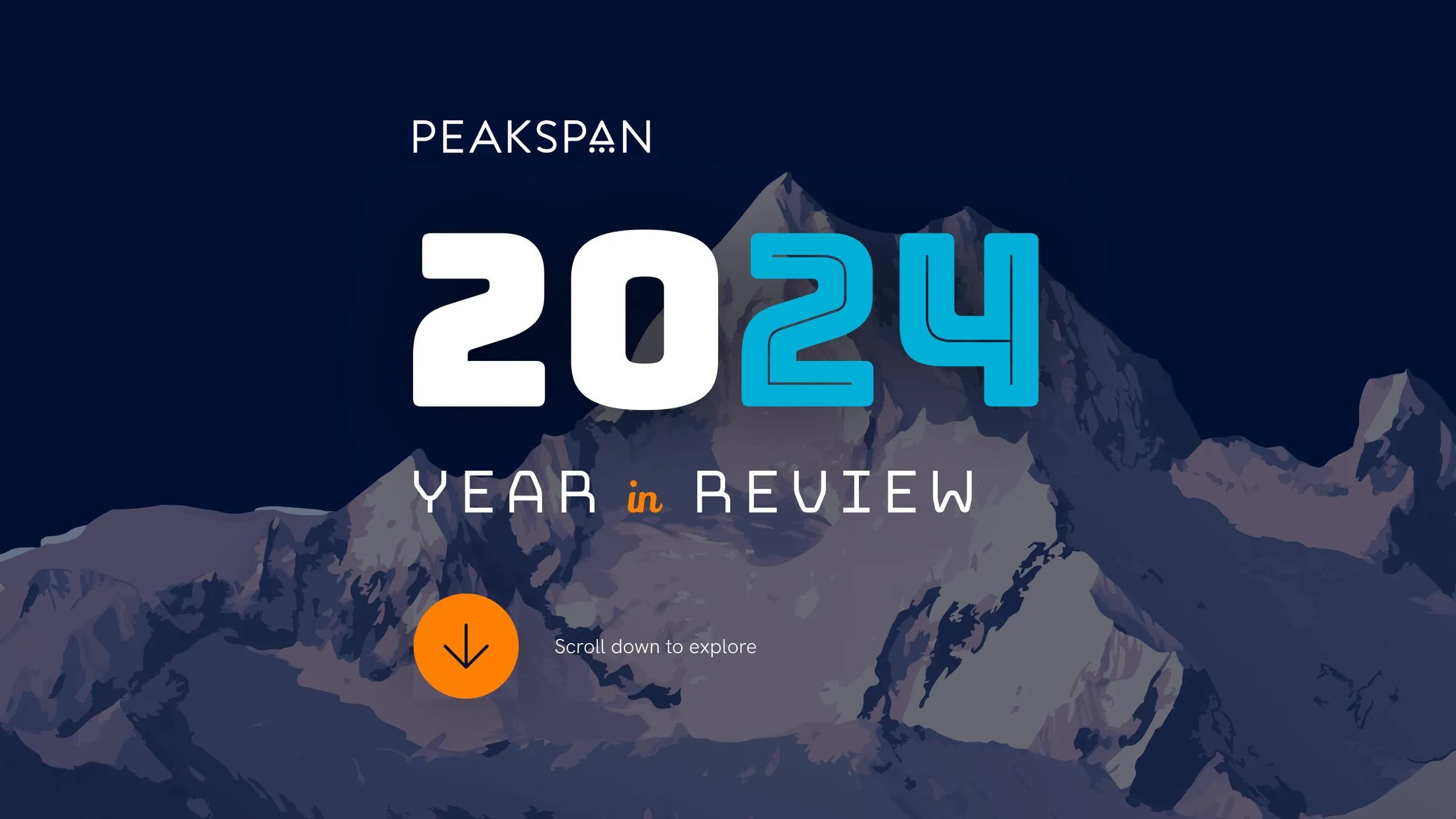 2024 Year in Review cover: a purple mountain range under a split 2024 wordmark